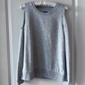 Aerie Cold Shoulder Sweatshirt Light Gray